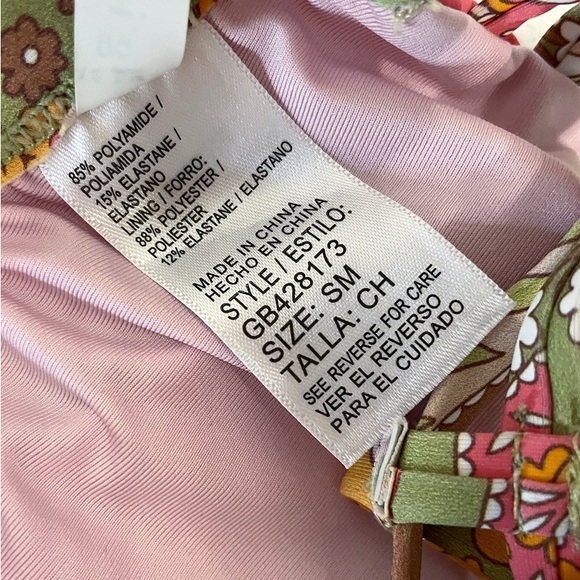 Gianni Bini Floral Bikini Top Womens Small Multicolor Padded Strappy Back - Picture 8 of 9